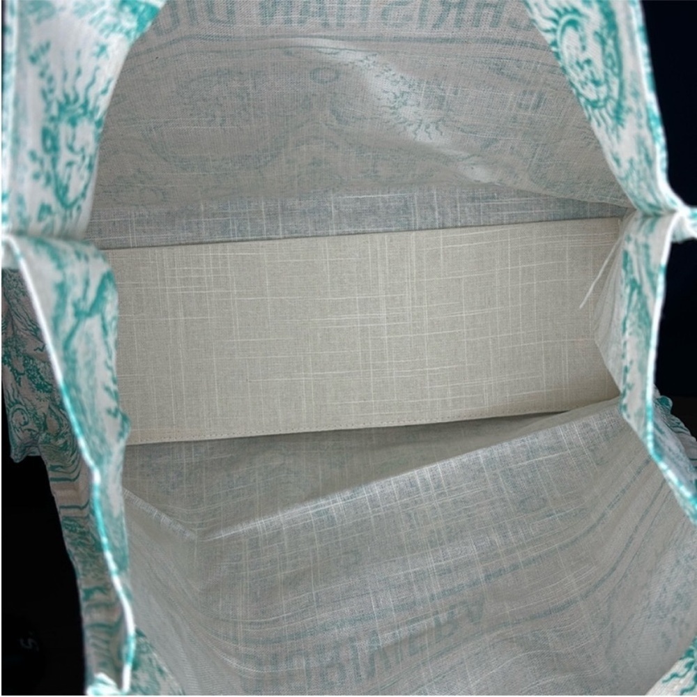 Christian Dior Dioriviera Linen Cotton Blend Tote Turquoise 2024 NEW Authentic - Picture 4 of 6